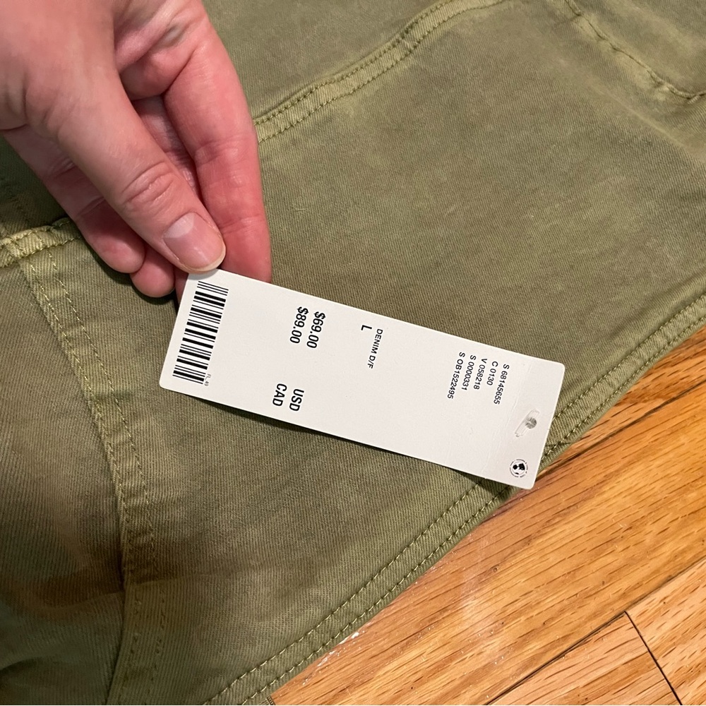 UO Olive Green Denim Mini Dress - Picture 4 of 7
